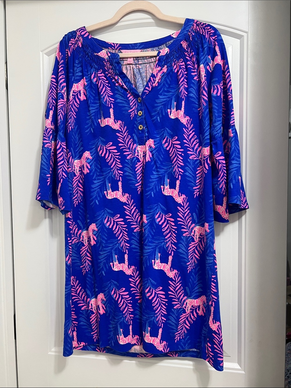 Lilly Pulitzer Royal Blue & Hot Pink Printed Tunic Dress